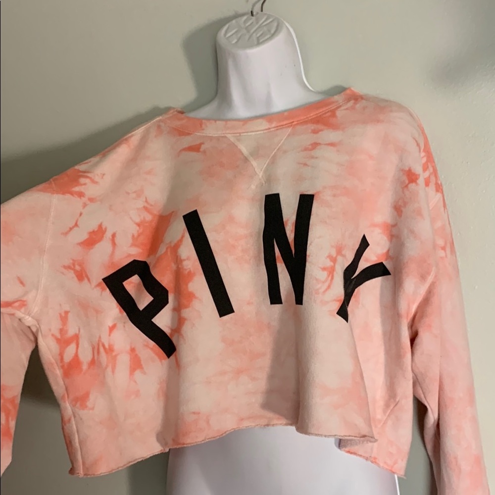 PINK! Large Victoria’s Secret Tie-Dye Cropped Sweatshirt